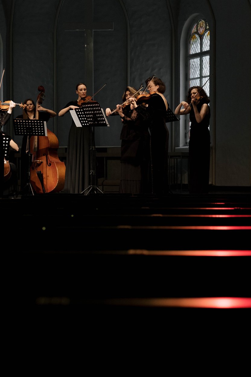 A People Playing Violin in the Church